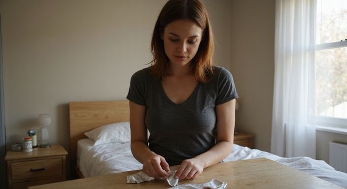 Eine Frau bereitet einen sicheren Raum für eine intime Begegnung vor. Eine Frau bereitet einen sicheren Raum für eine intime Begegnung vor.
